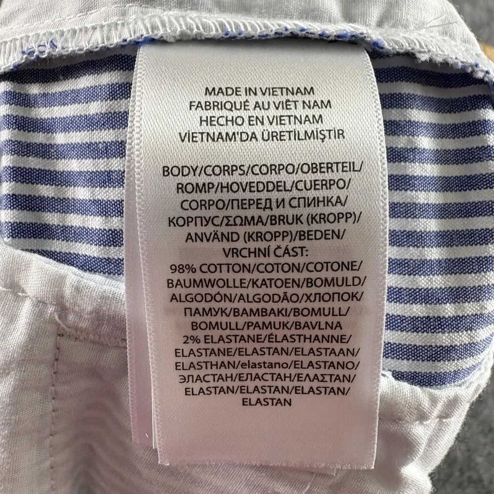 Polo Ralph‎ Lauren Bermuda Shorts Girls 10 Blue White Stretch Classic Resort